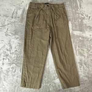 Todd Snyder Linen Pants Mens Large Olive Green Drawstring Pockets Stretch Casual